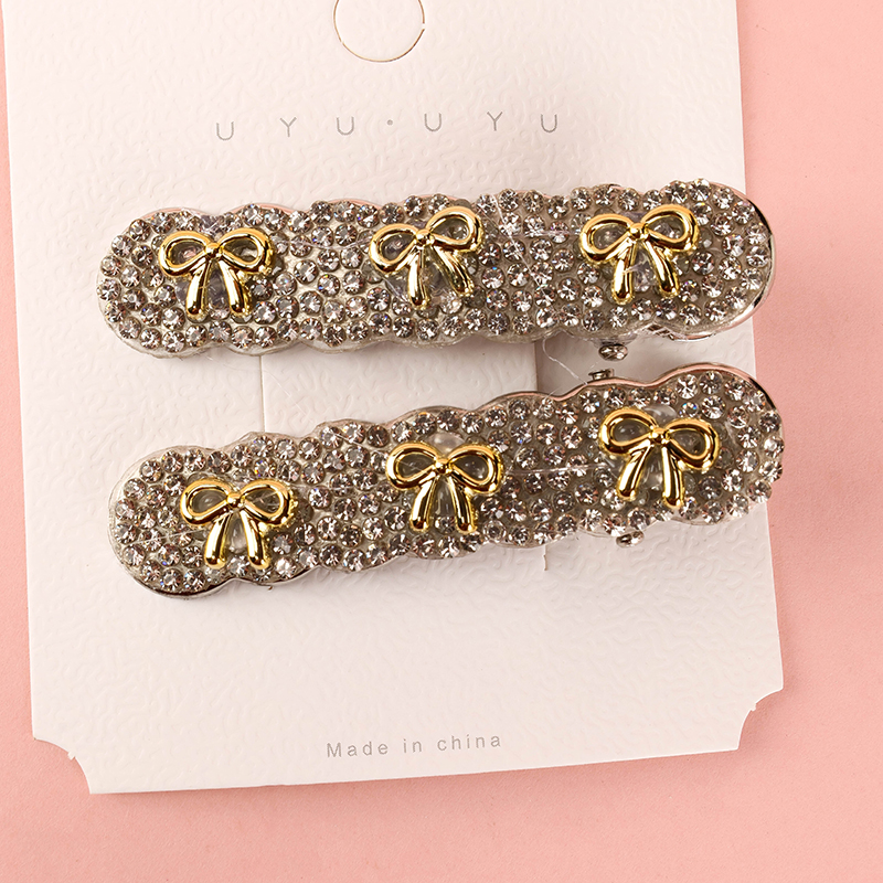Rhinestone Bow Accessory Duckbill Hair Clip