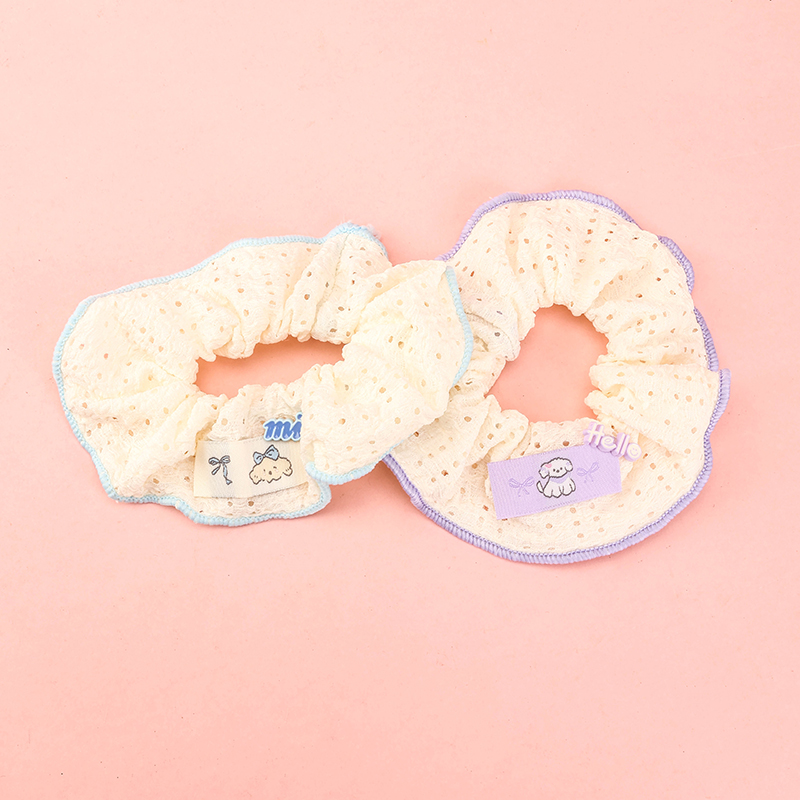 Basket Embroidery Labeling Colon Ring Hair Scrunchie 4012101749