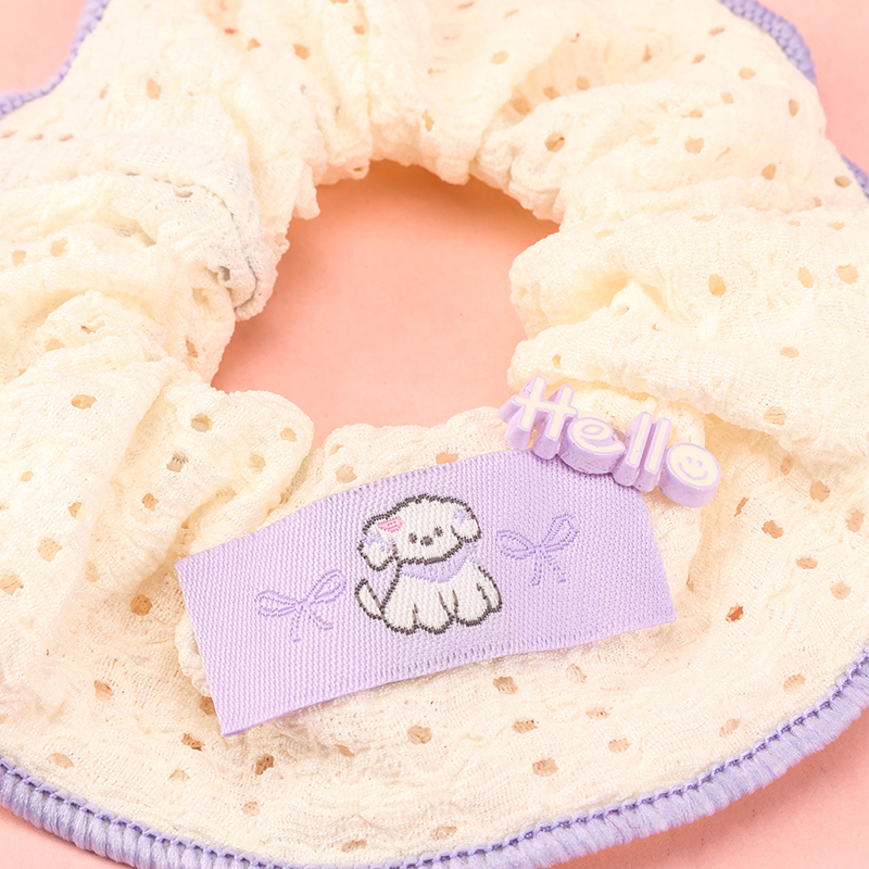 Basket Embroidery Labeling Colon Ring Hair Scrunchie 4012101749