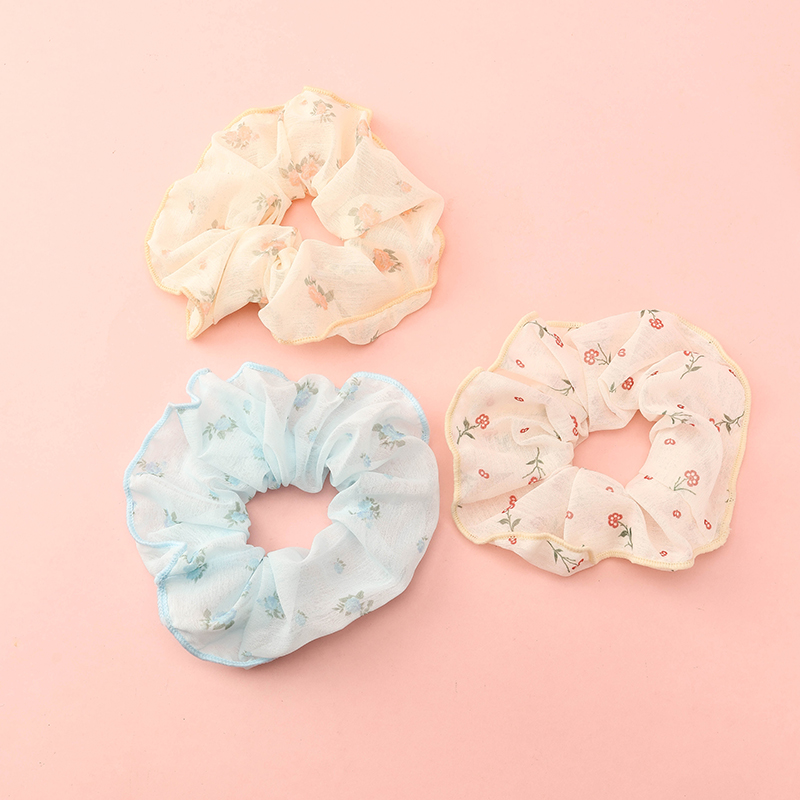 Spring Color Printed Bowel Ring Hair Scrunchie 4012101780
