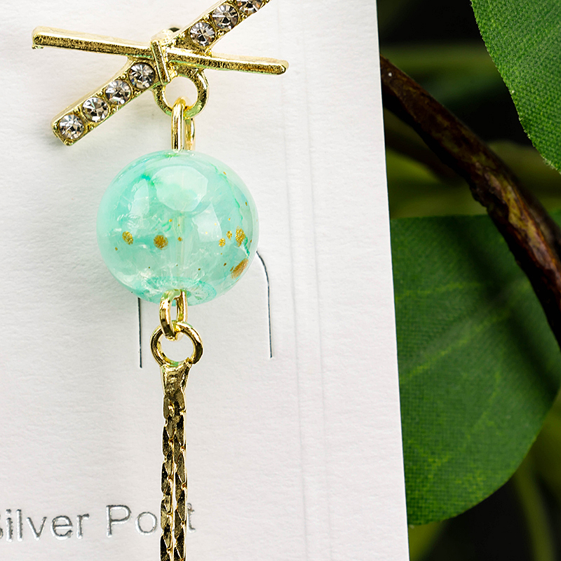 Rhinestone Beaded Tassel Ear Studs