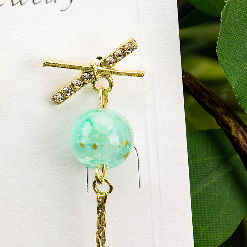 Rhinestone Beaded Tassel Ear Studs