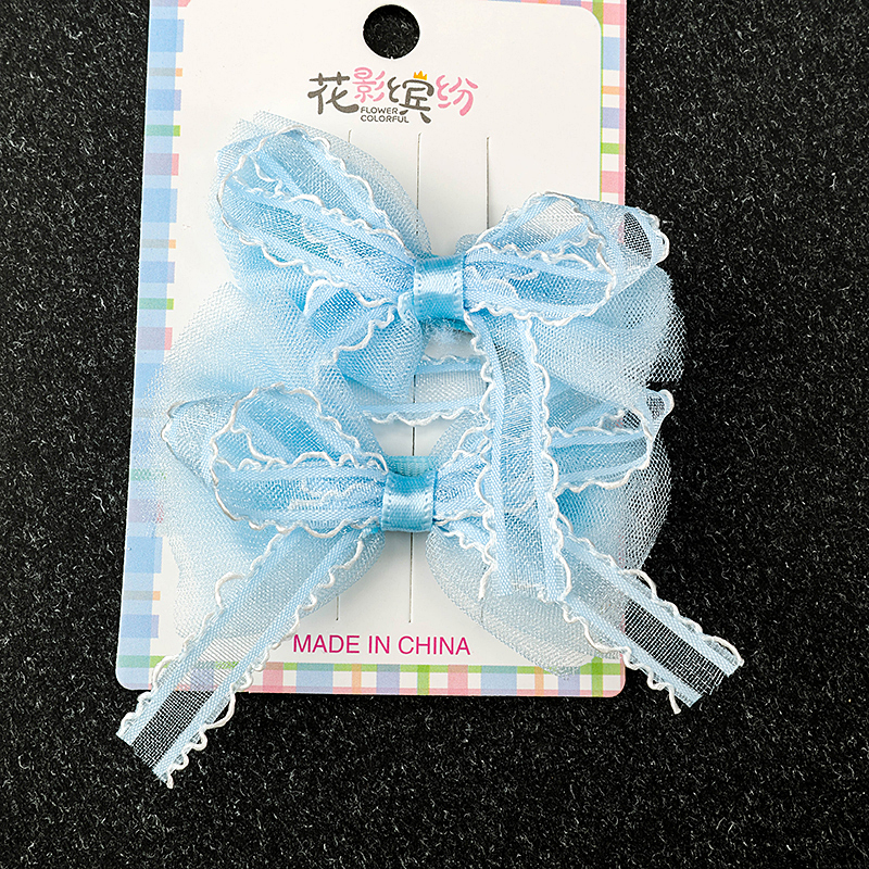 Spring Color Mesh Bow Duckbill Hair Clip