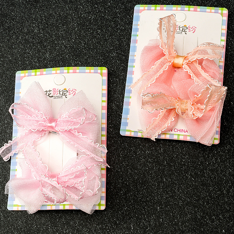 Spring Color Mesh Bow Duckbill Hair Clip