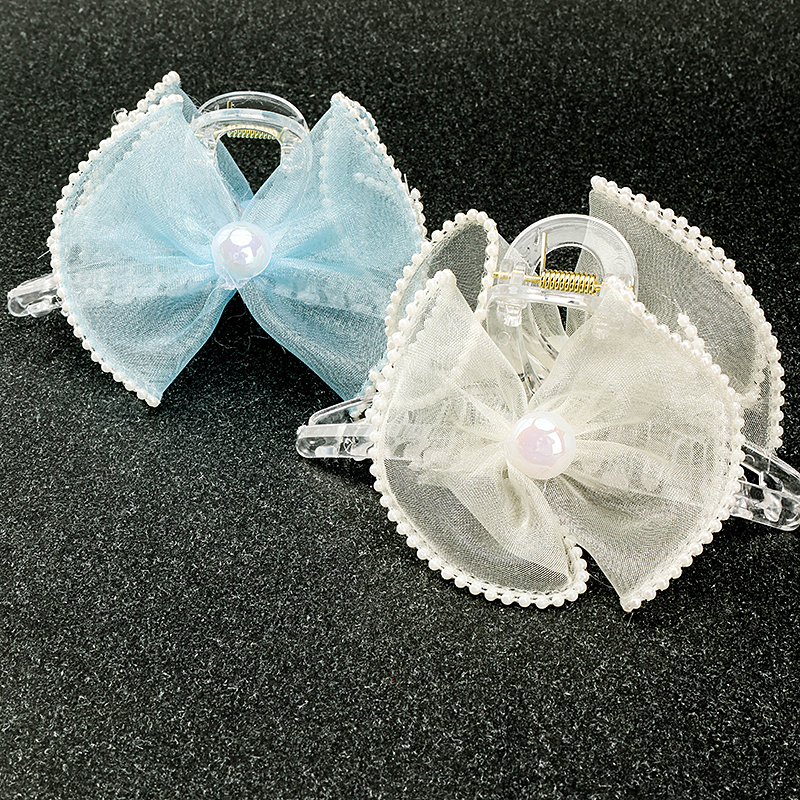 12 cm Double-Sided Color Gauze Bow Large Hair Claw Clip GPPS 4011801145