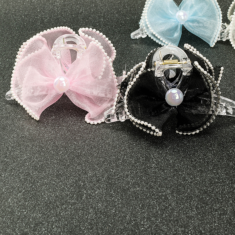 12 cm Double-Sided Color Gauze Bow Large Hair Claw Clip GPPS 4011801145