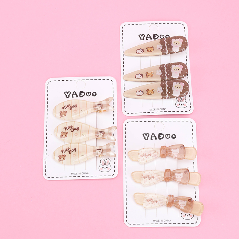 Milk Tea Printed Duckbill Hair Clip
