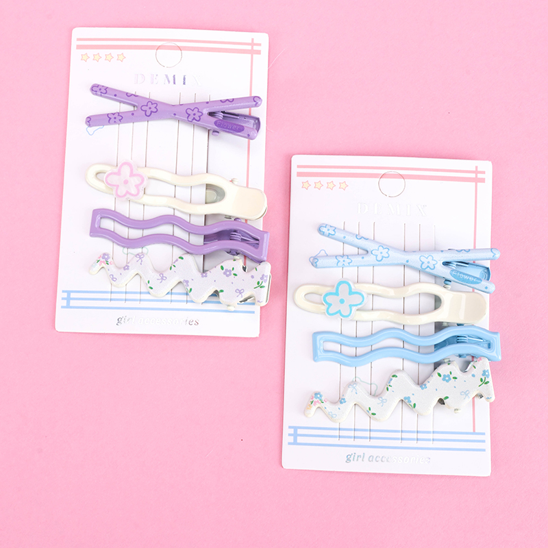 Colorful Printed Duckbill Hair Clip 4-Pack