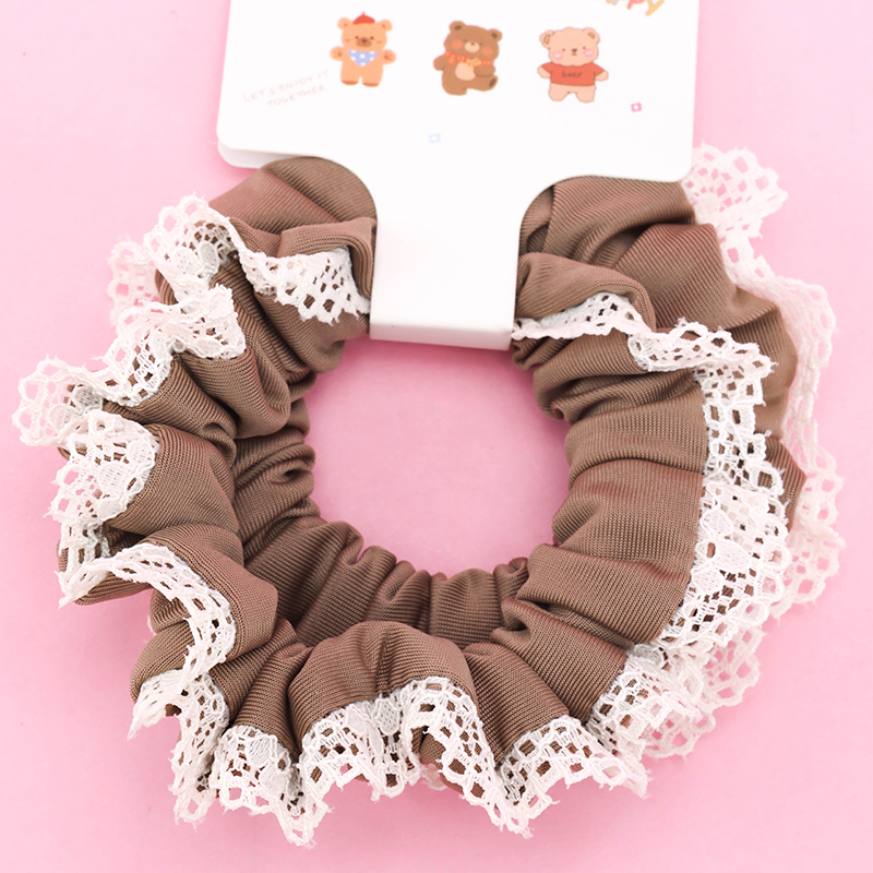 Two Single-Color Lace Loops Fabric Hair Tie 4012101754