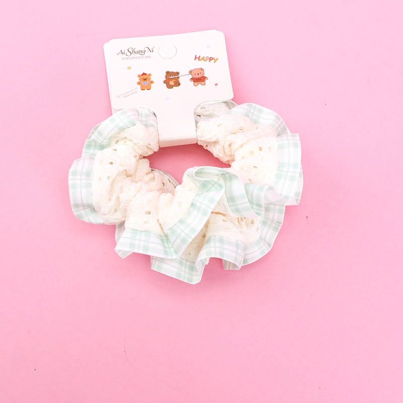 Basket Pack Two Check Patchwork Fabric Hair Tie 4012101755