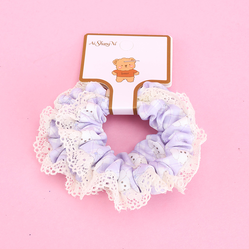 Two Check Loops Fabric Hair Tie 4012101757