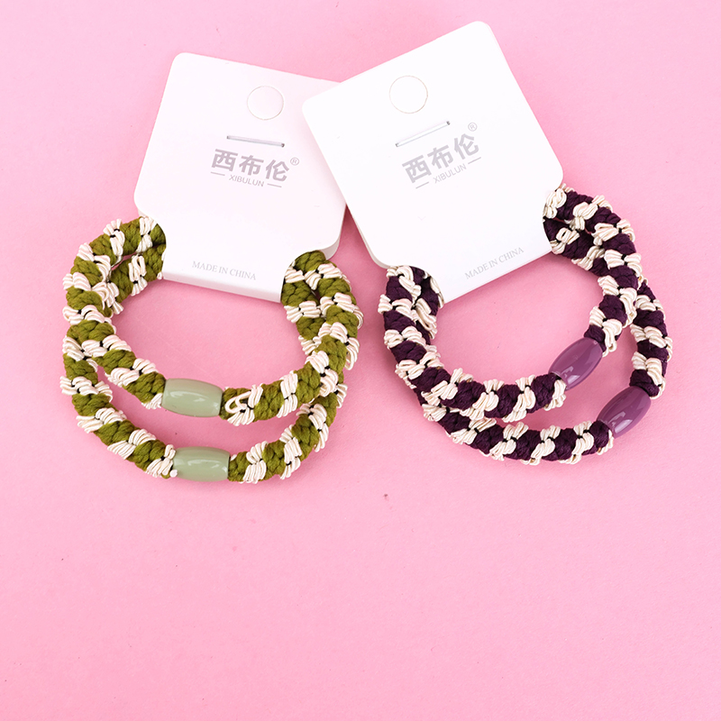 Two Vintage Two-Tone Rubber Bands Hair Tie 4012202318
