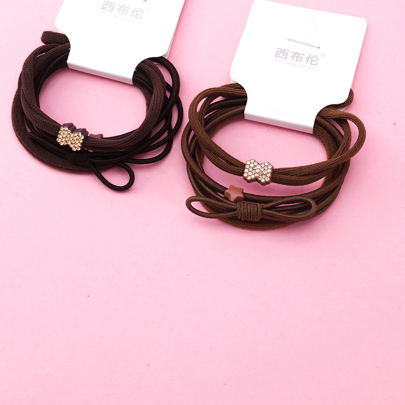 New Rhinestone Knotted 4 Rubber Bands Hair Tie 4012700495