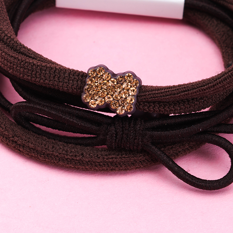 New Rhinestone Knotted 4 Rubber Bands Hair Tie 4012700495