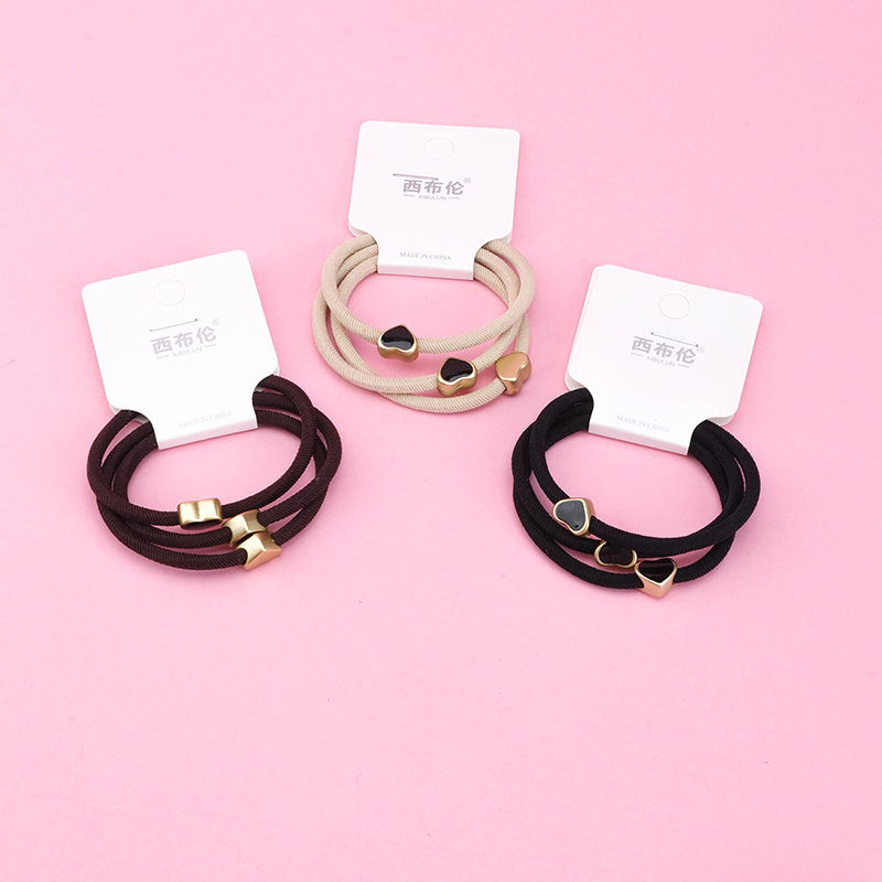 New Simple Dripping Oil Curry Color 3 Rubber Bands Hair Tie 4012700496