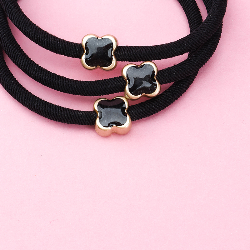 New Simple Oil Drop Black 3 Rubber Bands Hair Tie 4012700497