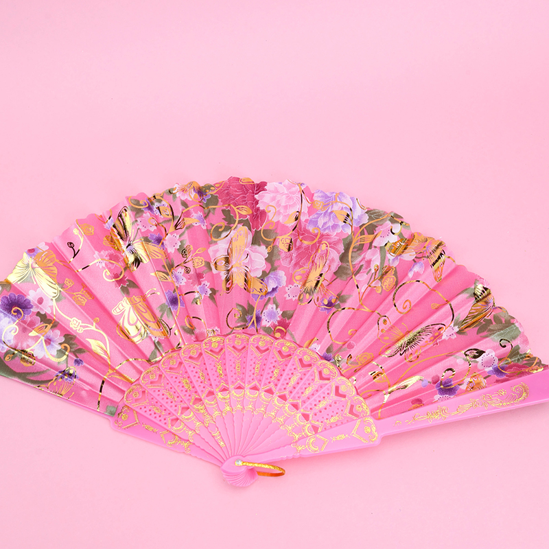 Gold Foil Butterfly Flower Fan