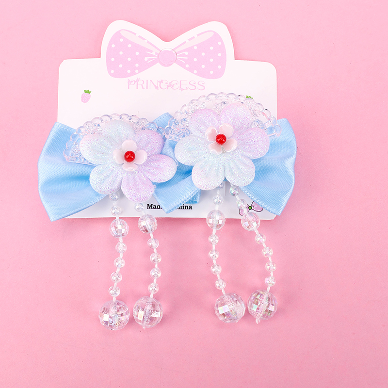 Glitter Flower Fan Bead Duckbill Hair Clip Alloy Polyester 4010402666