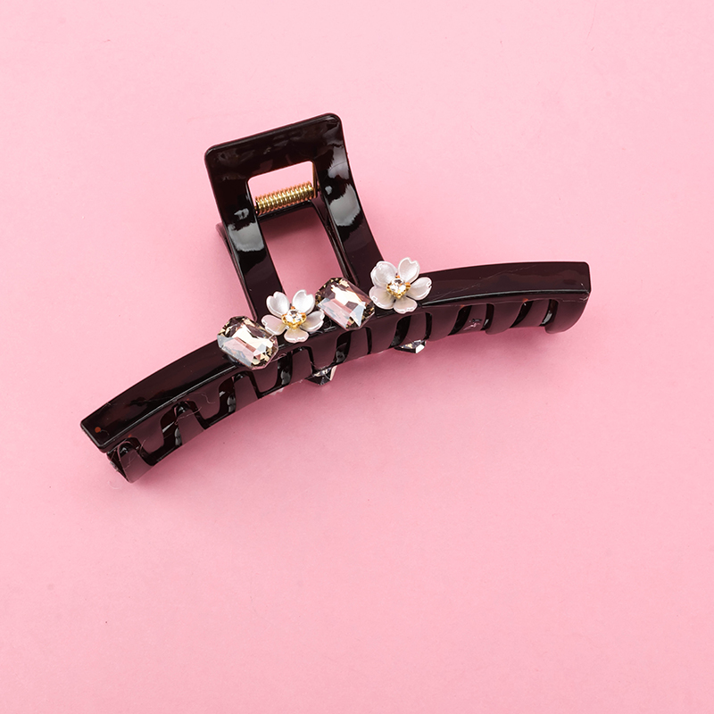 13 cm Flower Zircon Large Hair Claw Clip