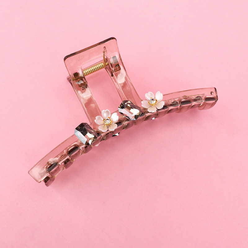 13 cm Flower Zircon Large Hair Claw Clip