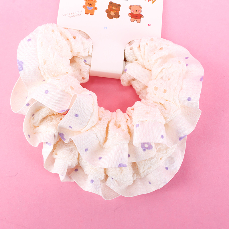 Basket Pack Two Dot Splice Intestinal Circle Fabric Hair Tie