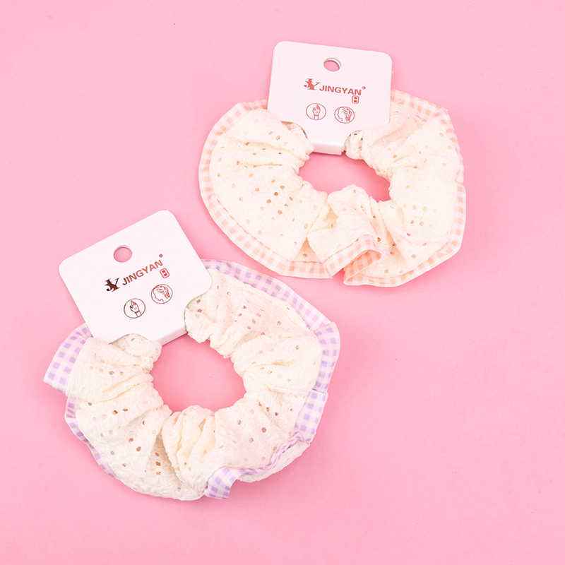 Basket Lace Hollow Intestinal Circle Nylon AC Hair Tie