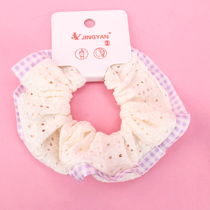 Basket Lace Hollow Intestinal Circle Nylon AC Hair Tie