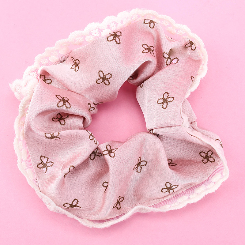 Spring Color Printed Gauze Lace Scrunchie 4012101799