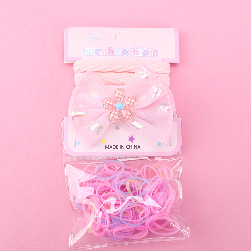 Boxed Bow Tie Duck Clip Set Rubber Band Nylon Hair Tie