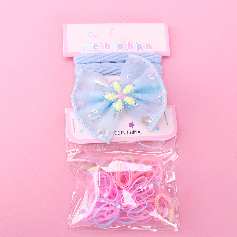 Boxed Bow Tie Duck Clip Set Rubber Band Nylon Hair Tie