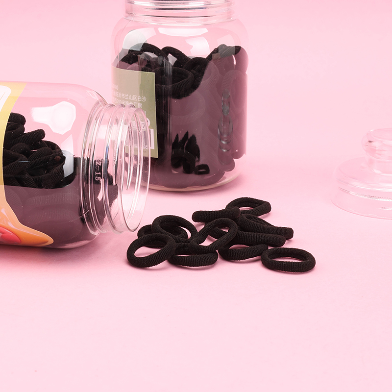 1172 Straight Nipple Towel Ring Black TPR Hair Tie