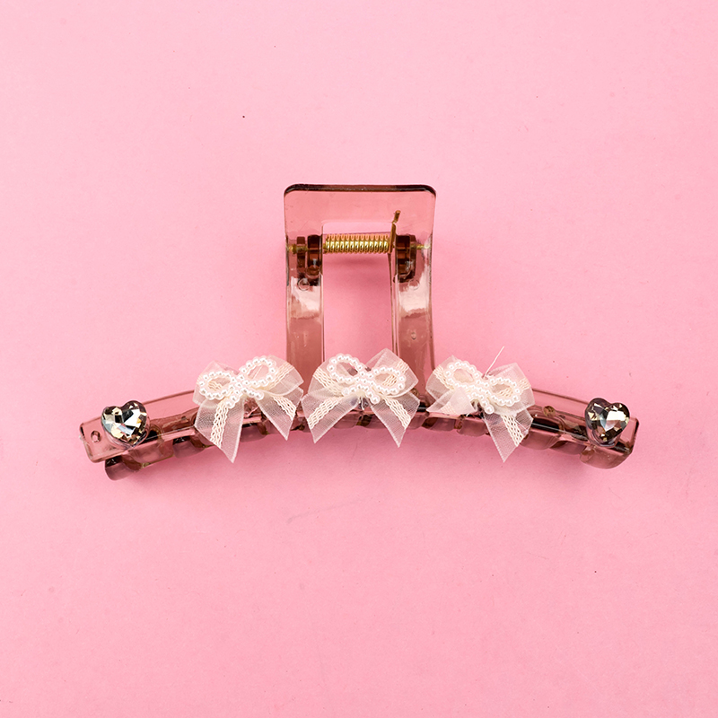 13 cm Bow Rhinestone Large Hair Claw Clip Plastic 4011801160