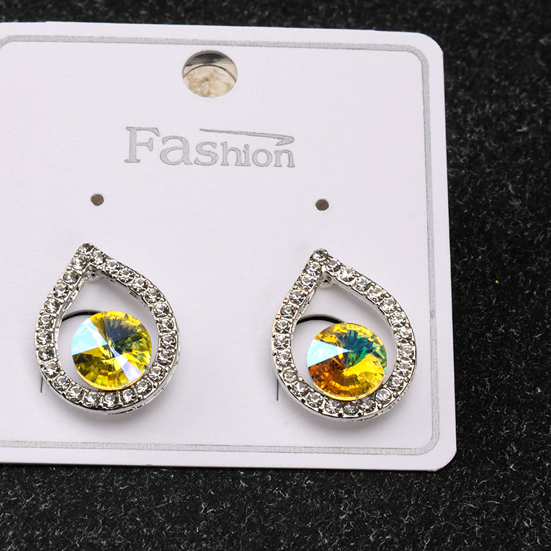 Full Diamond Drop Zircon Ear Studs