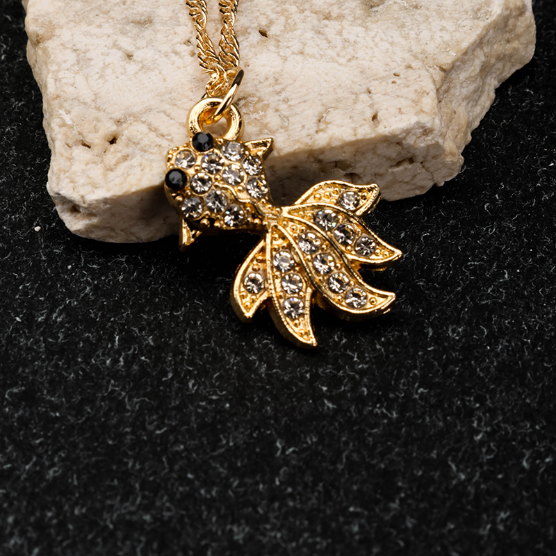 Diamond Goldfish Necklace