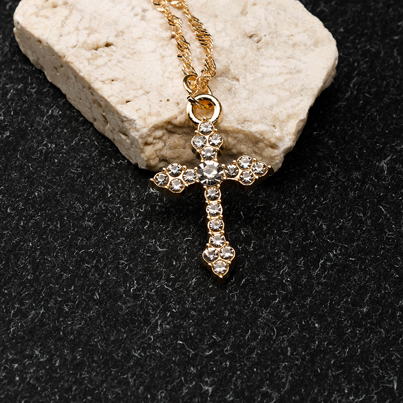 Full Diamond Cross Necklace