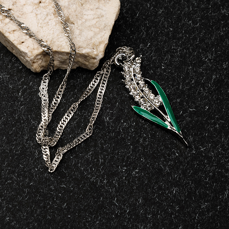 Simple Full Diamond Wheat Necklace