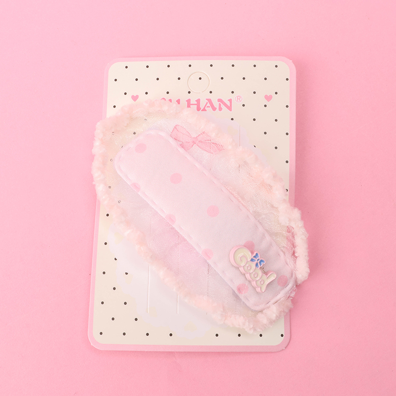 Lace Trim Printed BB Hair Clip Box Alloy 4010200525