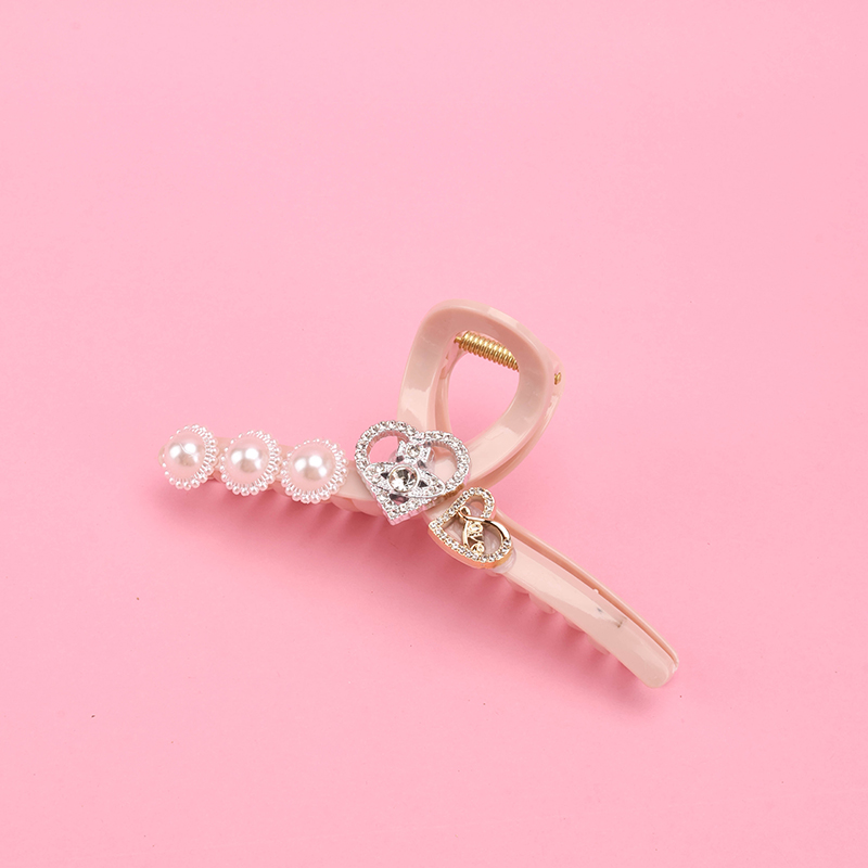 13 cm Pearl Heart Large Hair Claw Clip