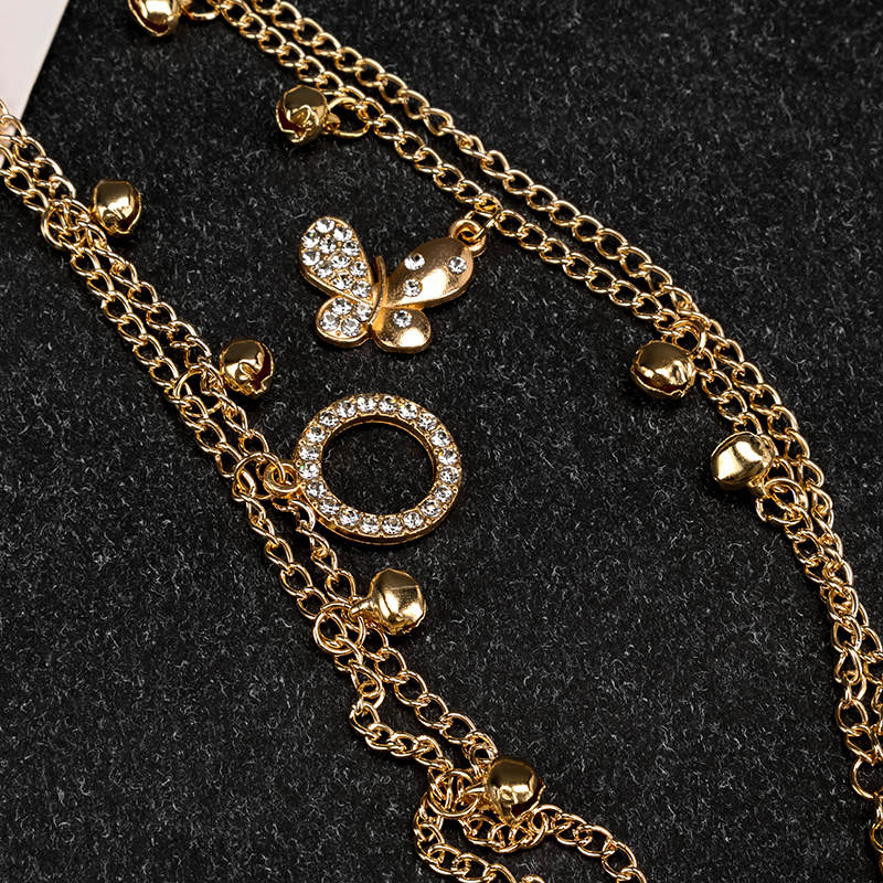 Bell Double Strand Pendant Bracelet Alloy 4021001075