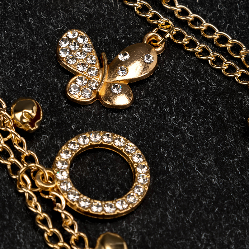 Bell Double Strand Pendant Bracelet Alloy 4021001075