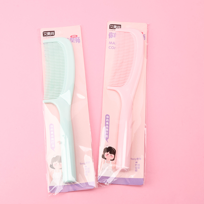 Solid Color Round Handle Comb