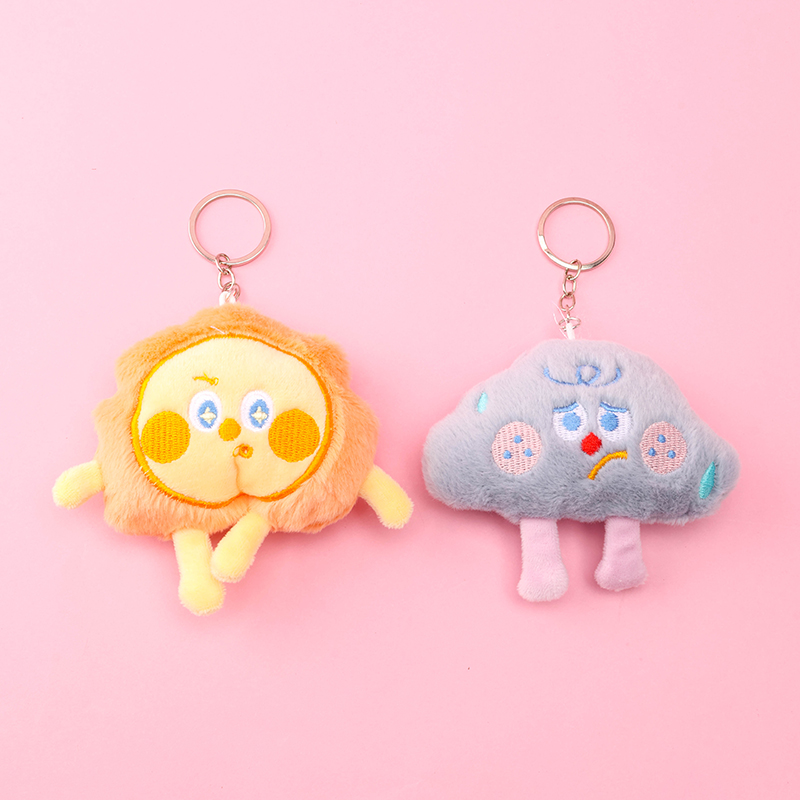 Cartoon Sun Moon Plush Bag Charm