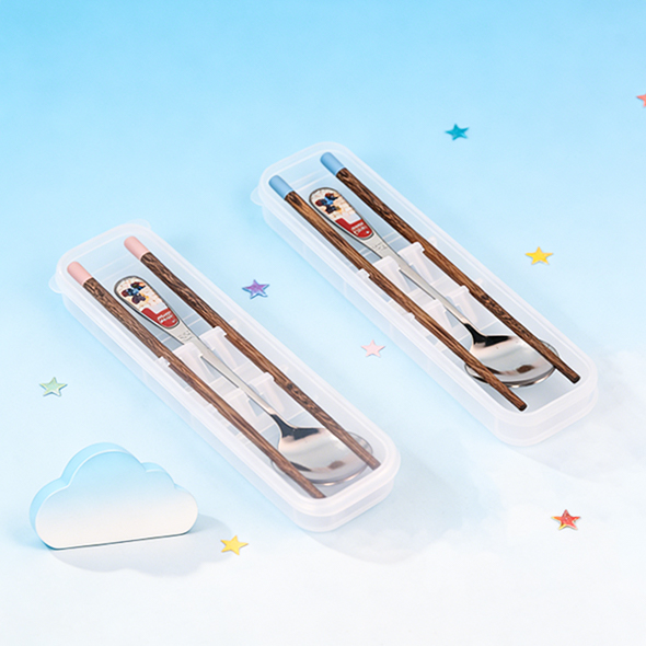 0298 Mini Cute Horse 304 Stainless Steel Spoon and Chopstick Set