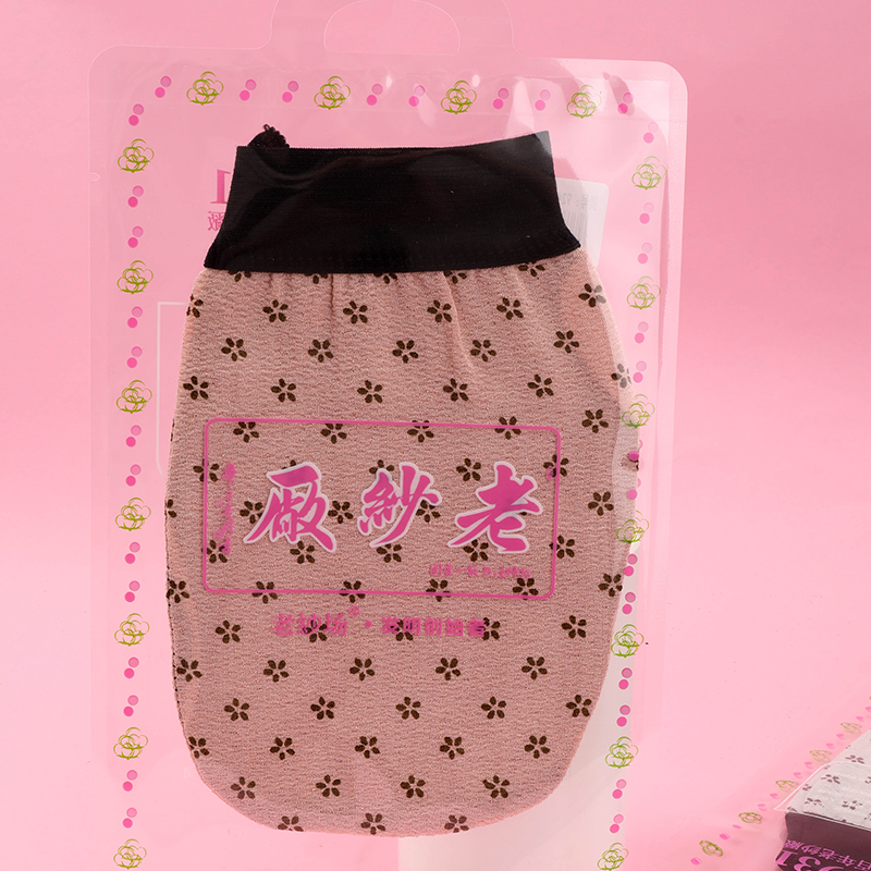 924 Semicircle Floral Single-Layer Bath Mitt