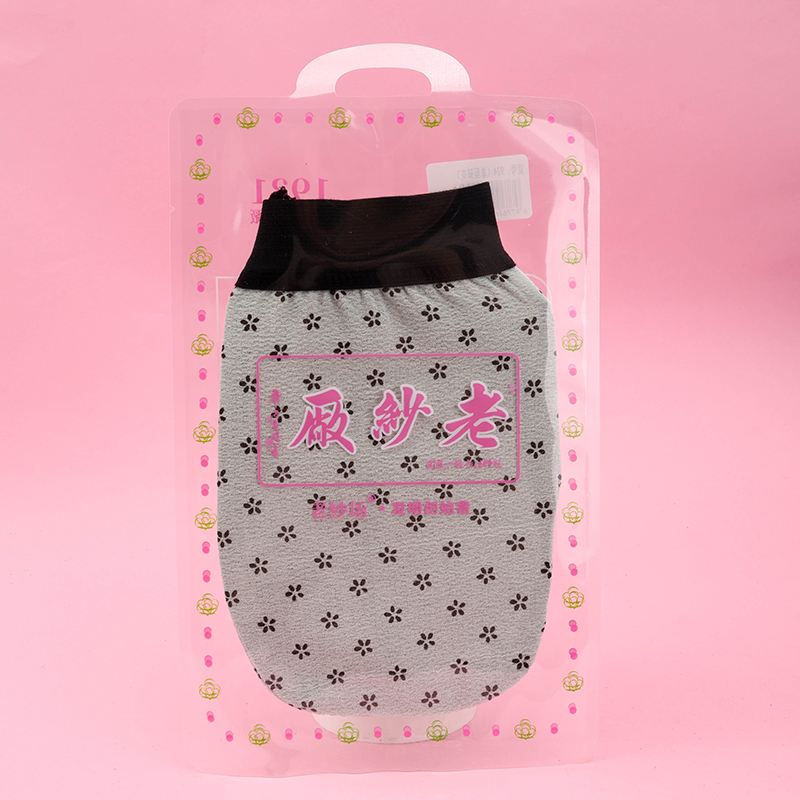 924 Semicircle Floral Single-Layer Bath Mitt