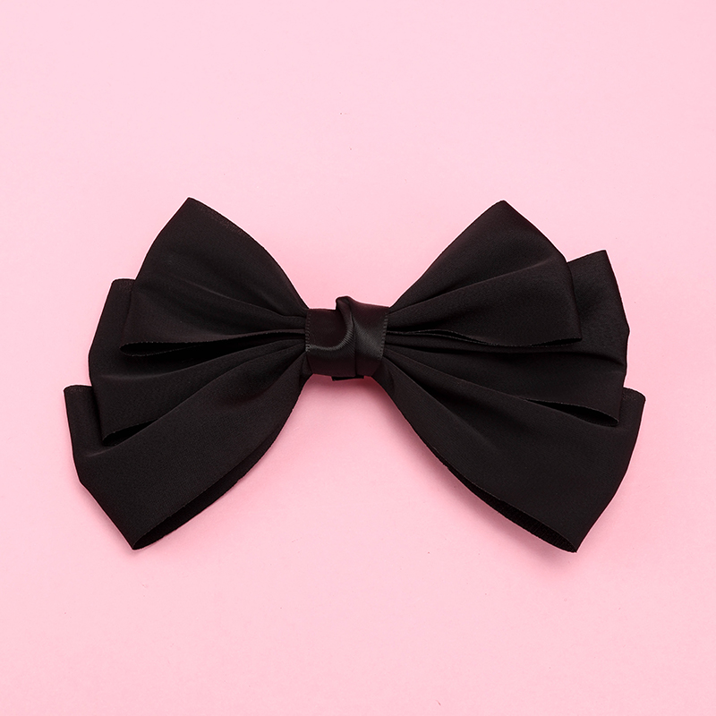 Box Solid Color Double Layer Bow Duckbill Hair Clip Alloy Fabric 4010402672