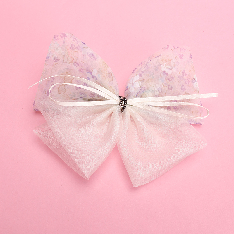 Box Floral Bow Duckbill Hair Clip Alloy Fabric 4010402673
