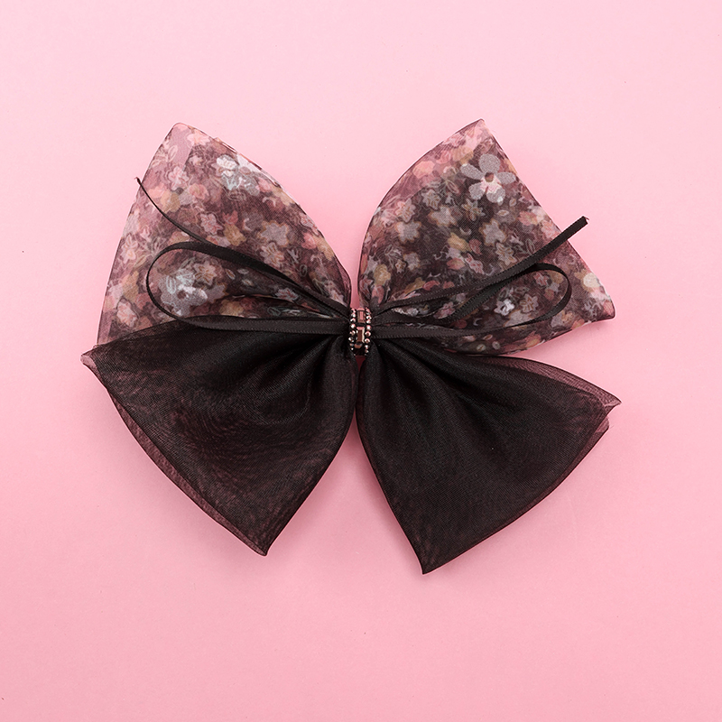 Box Floral Bow Duckbill Hair Clip Alloy Fabric 4010402673