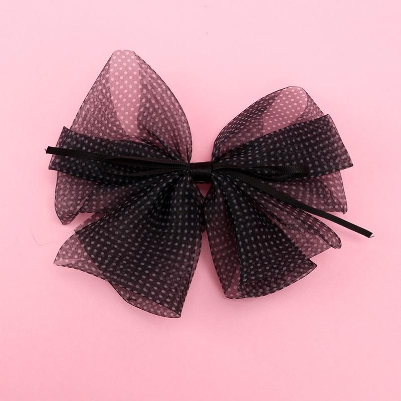 Box Polka Dot Bow Duckbill Hair Clip Alloy Fabric 4010402674