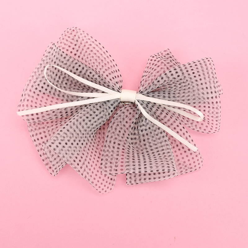 Box Polka Dot Bow Duckbill Hair Clip Alloy Fabric 4010402674